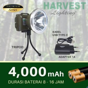 Harvest Lighting Headlamp 90W PREMIUM Senter Kepala LED IP66 4000Mah Lampu Emergency
